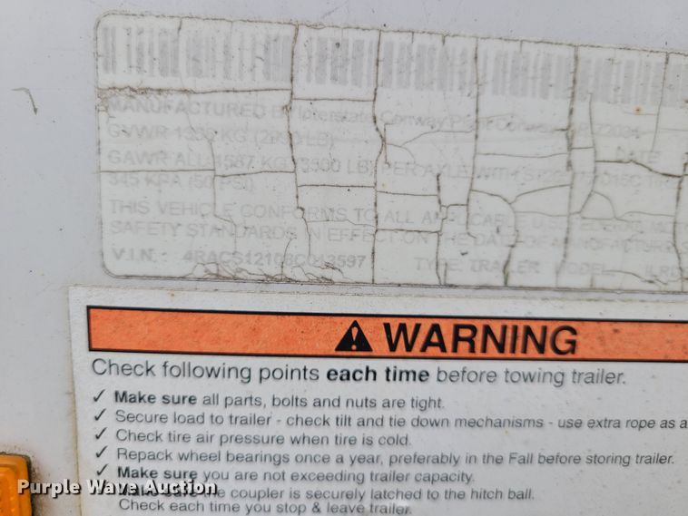 image for item DN5518 1995 Croft  enclosed cargo trailer