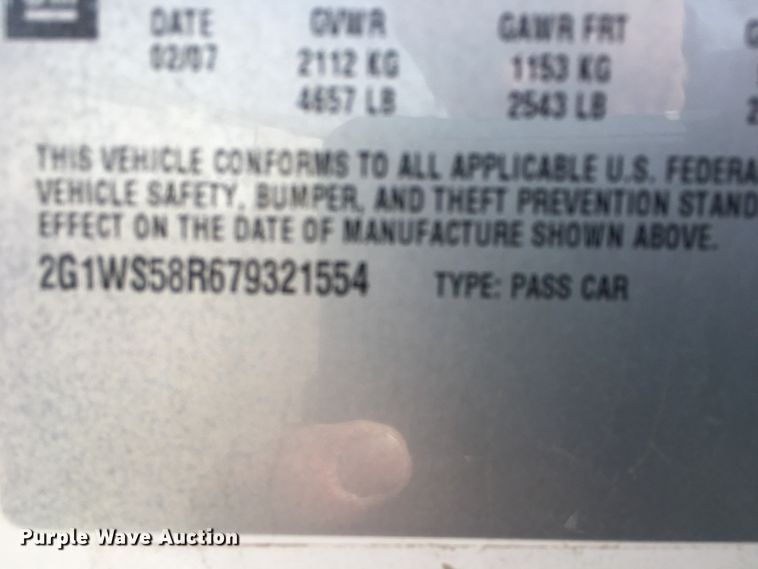 image for item GQ9529 2007 Chevrolet Impala