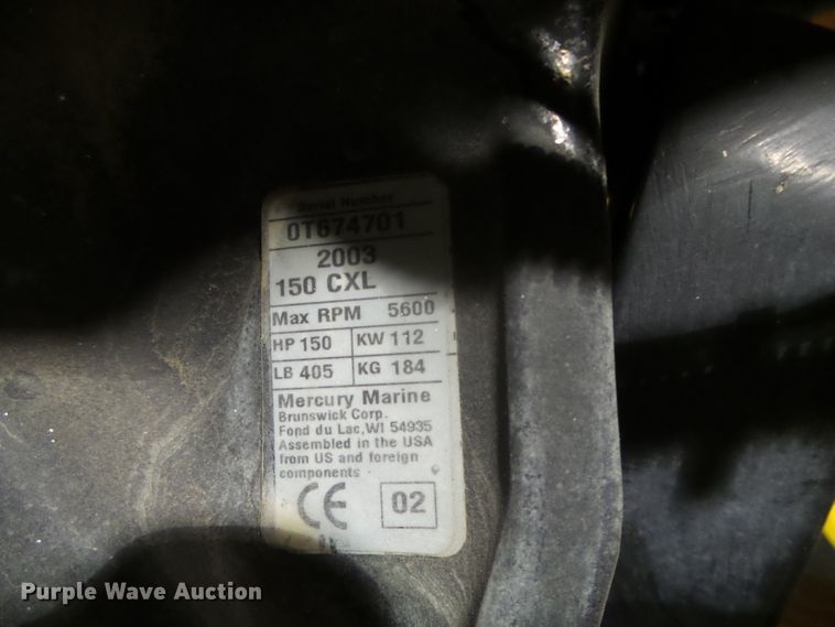 image for item GR9435 (2) 2003 Mercury EFI outboard boat engines