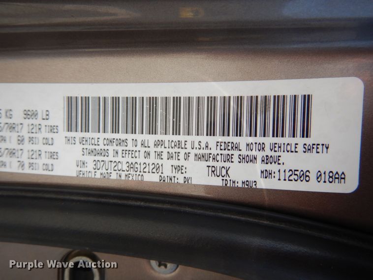 image for item GT9666 2010 Dodge Ram 2500HD  Crew Cab pickup truck