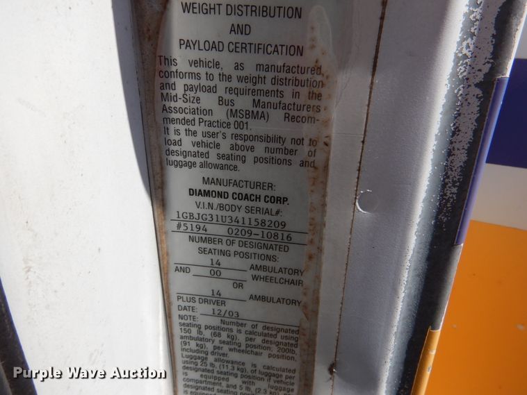 image for item HL9455 2004 Chevrolet Express G3500  shuttle bus