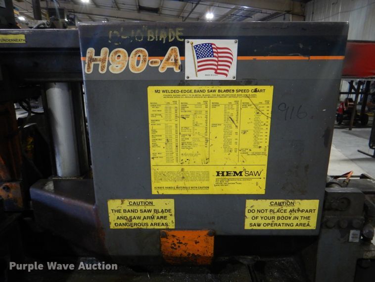 image for item IA9752 HE&M H90A-B/F  band saw