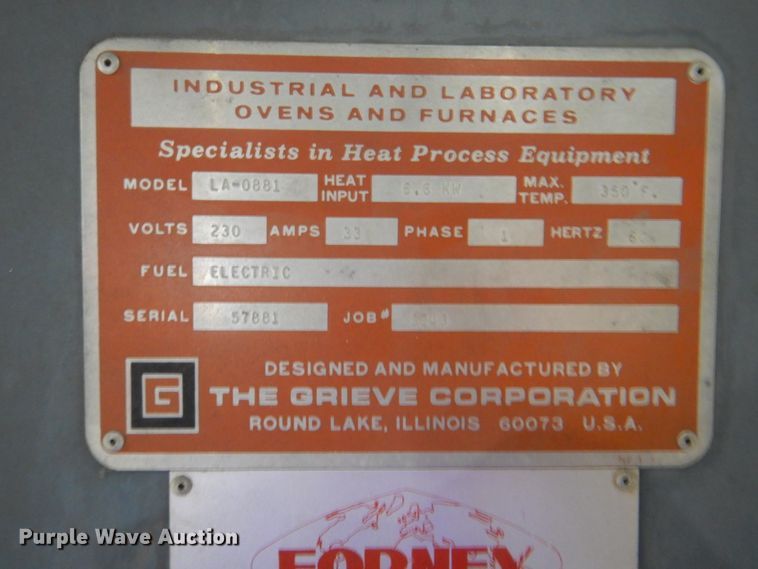 image for item IA9754 Forney LA-0081  oven