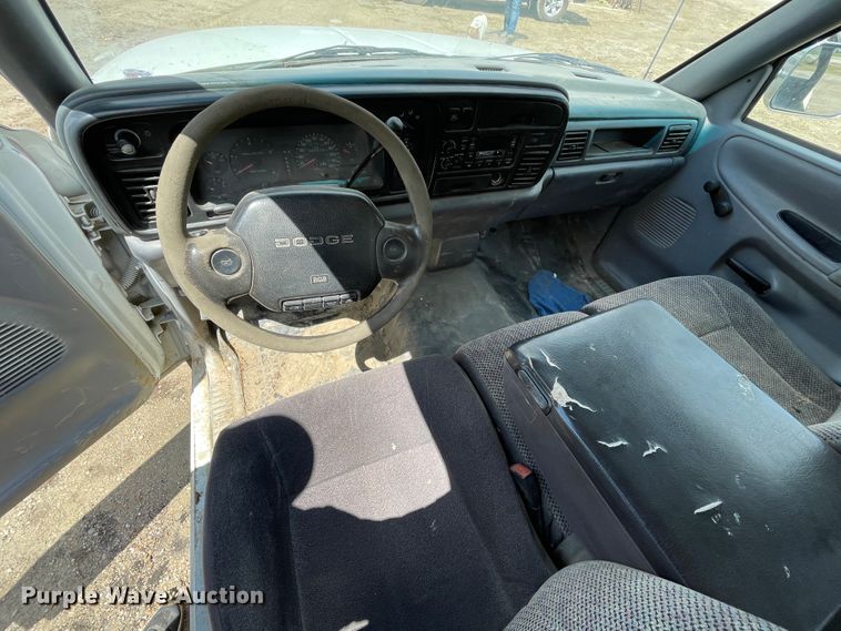 image for item IR9875 1997 Dodge Ram 3500  Club Cab flatbed pickup truck