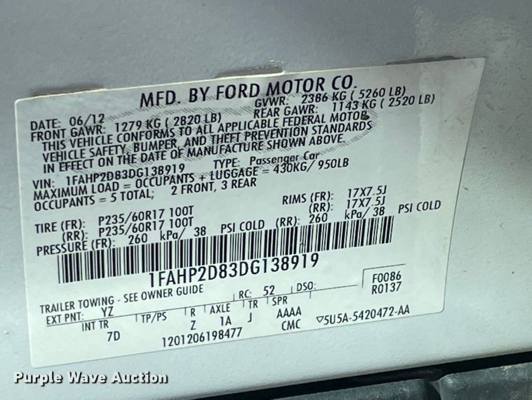 image for item IR9952 2013 Ford Taurus
