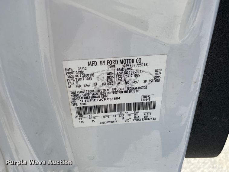 image for item IR9954 2012 Ford F150  pickup truck