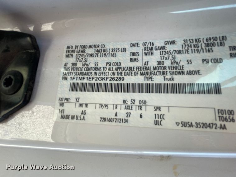 image for item IR9957 2016 Ford F150  pickup truck