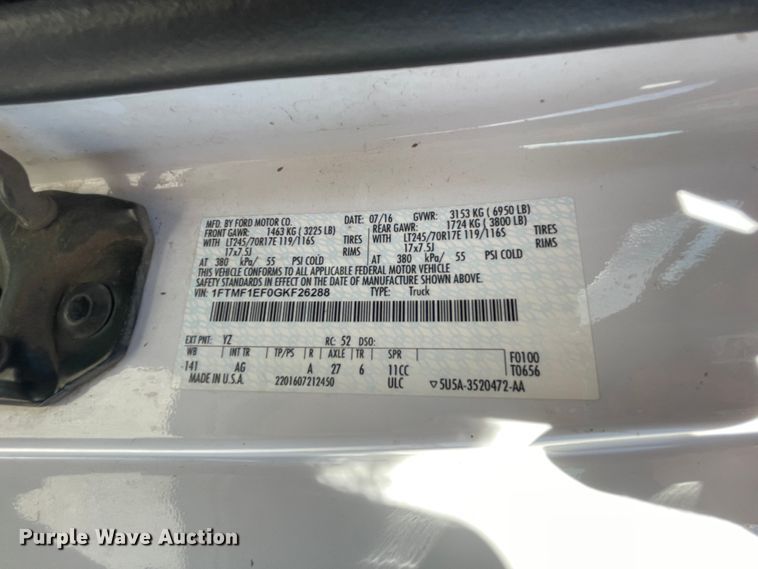 image for item IR9958 2016 Ford F150  pickup truck