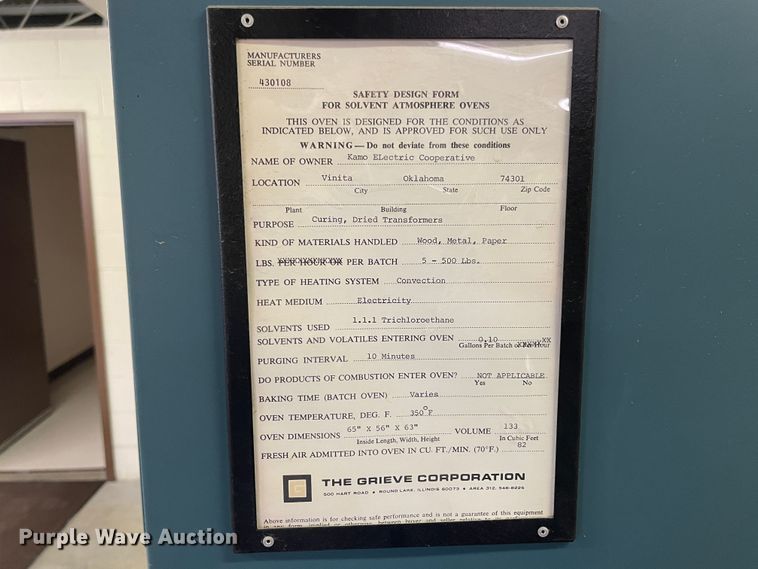 image for item IR9965 Grieve CBV-350 oven