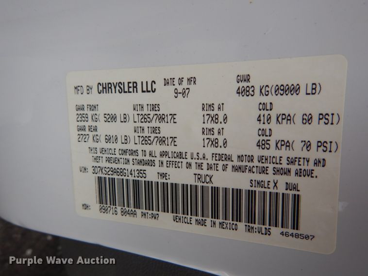 image for item IT9038 2008 Dodge Ram 2500HD  Mega Cab pickup truck