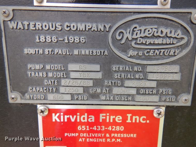 image for item IT9250 1988 Ford L9000  pumper fire truck