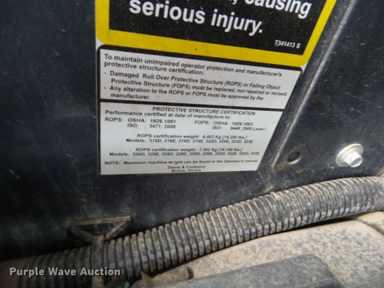image for item DA7106 2016 John Deere 333E  tracked skid steer loader