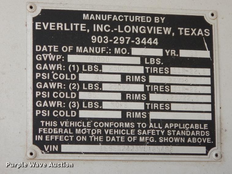 image for item DI6554 2000 Everlite Advantage Alumitech  end dump trailer