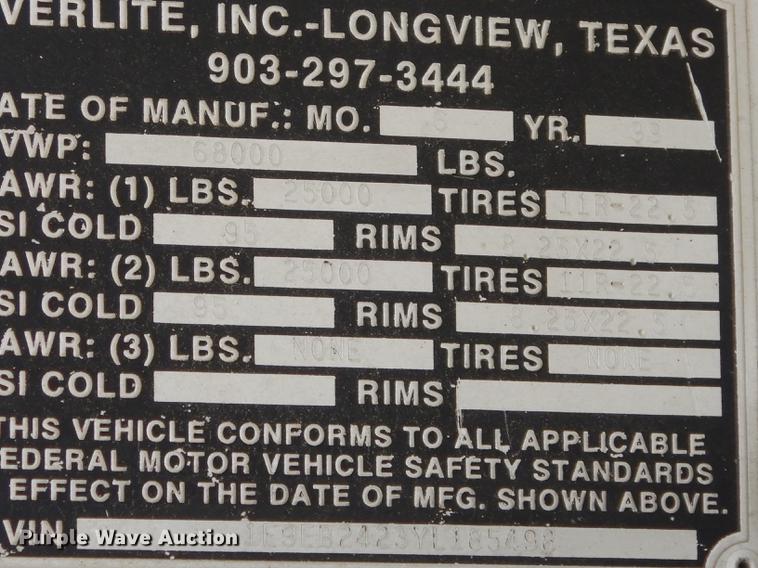 image for item DI6554 2000 Everlite Advantage Alumitech  end dump trailer