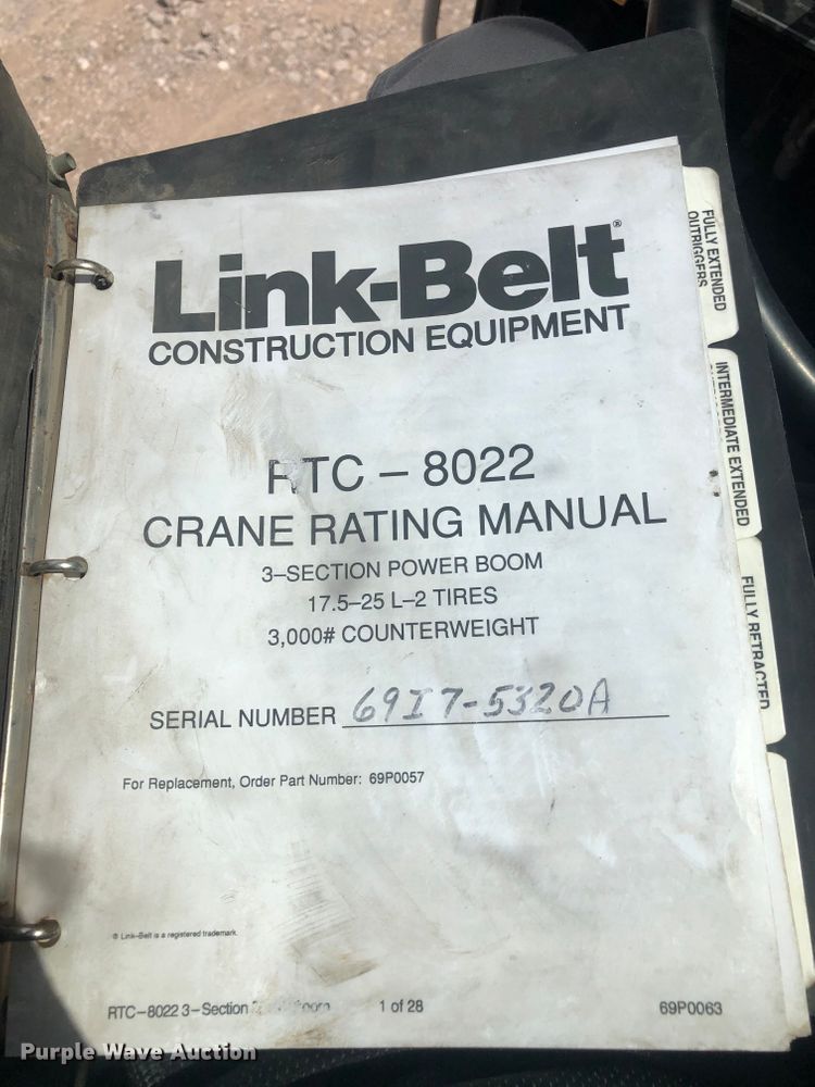 image for item DJ5649 Link-Belt RTC-8022  crane