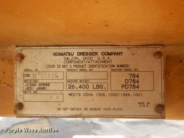 image for item DK5619 1995 Galion PD784  single drum vibratory roller