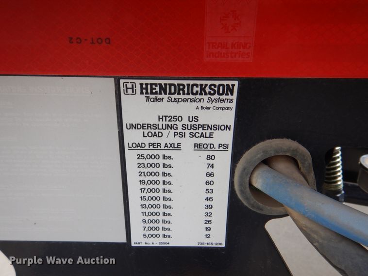 image for item DK5627 2014 Trail King TKFA1-051 stinger axle