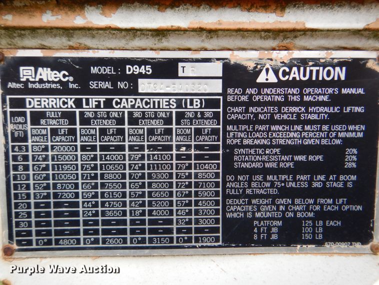 image for item DK5655 1995 International 4800  digger derrick truck