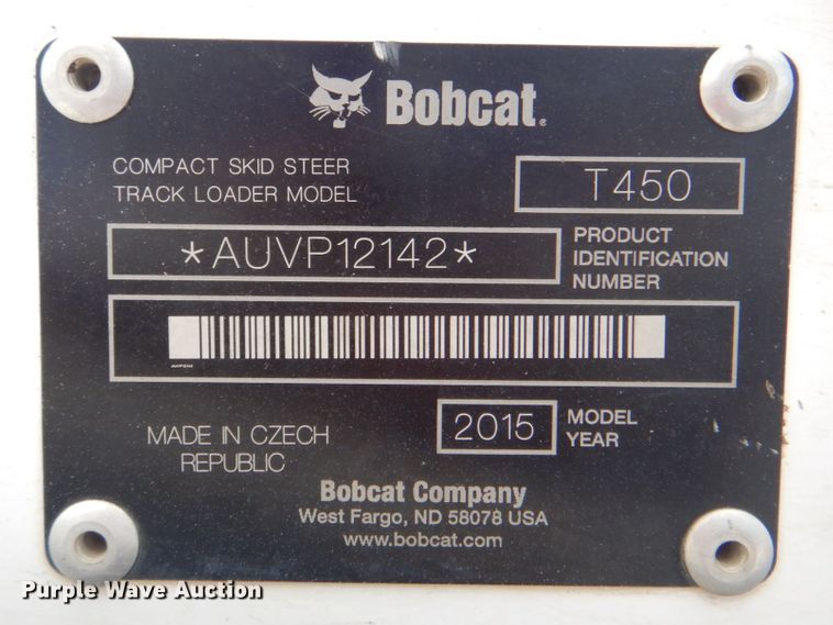 image for item DK5672 2015 Bobcat T450  tracked skid steer loader