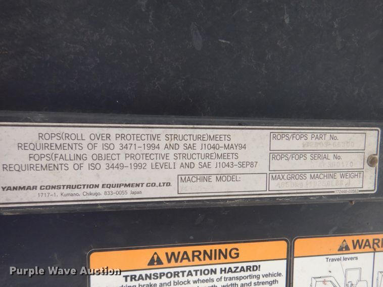 image for item DK5673 2014 Yanmar VIO35-6A  mini excavator