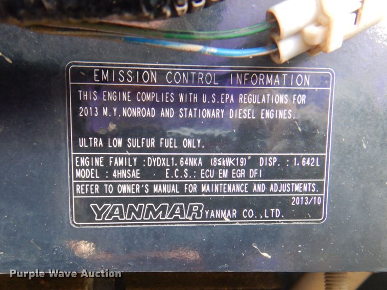 image for item DK5673 2014 Yanmar VIO35-6A  mini excavator