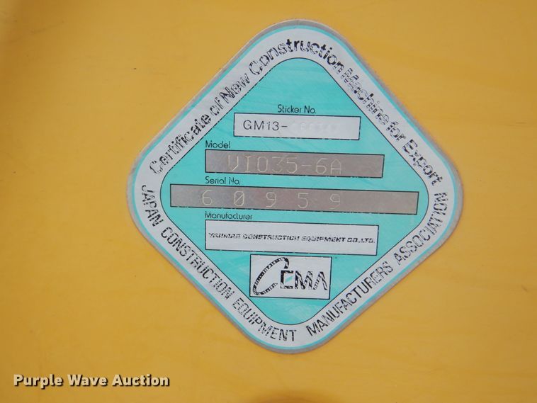 image for item DK5673 2014 Yanmar VIO35-6A  mini excavator