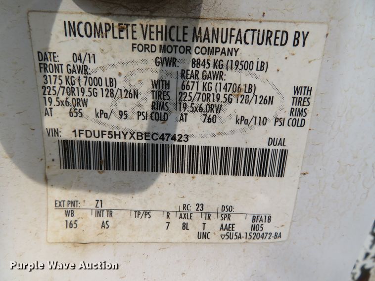 image for item DN5826 2011 Ford F550  bucket truck