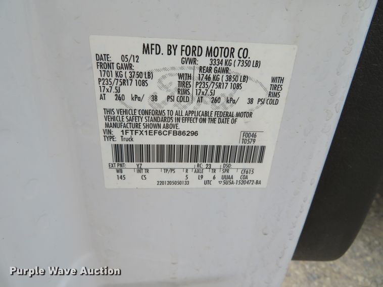 image for item DN5833 2012 Ford F150  SuperCab pickup truck