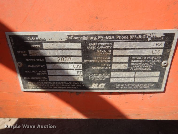 image for item HE9685 2008 JLG 660SJ  boom lift