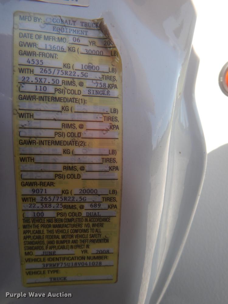 image for item HX9233 2008 Ford F750 Super Duty  utility / service truck