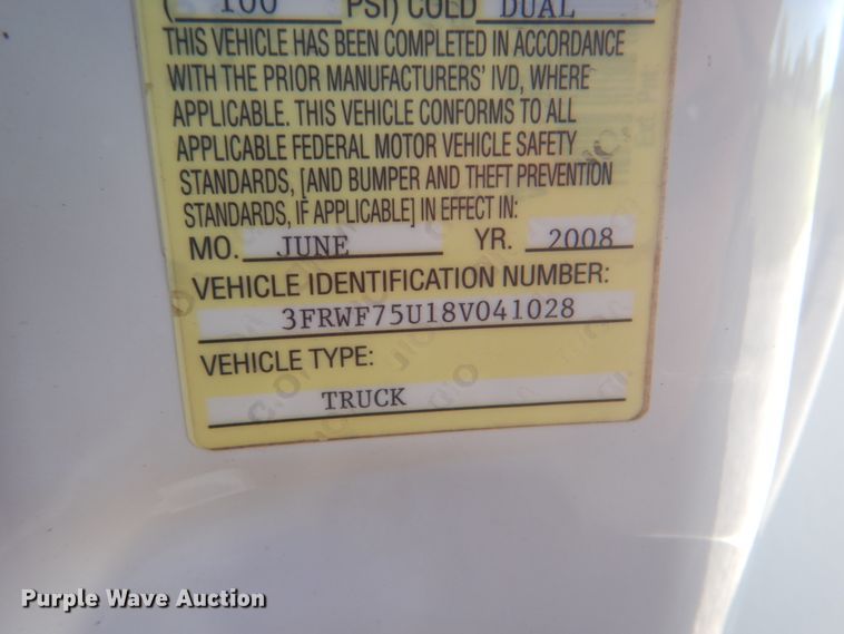 image for item HX9233 2008 Ford F750 Super Duty  utility / service truck