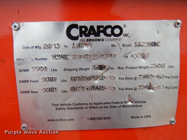 image for item ID9775 2013 Crafco SS250DC melter applicator