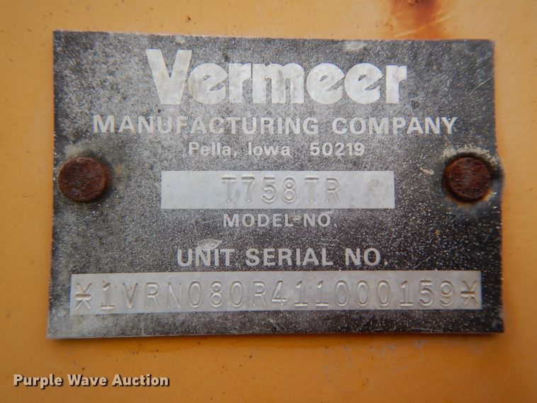 image for item ID9783 2001 Vermeer T758  trencher