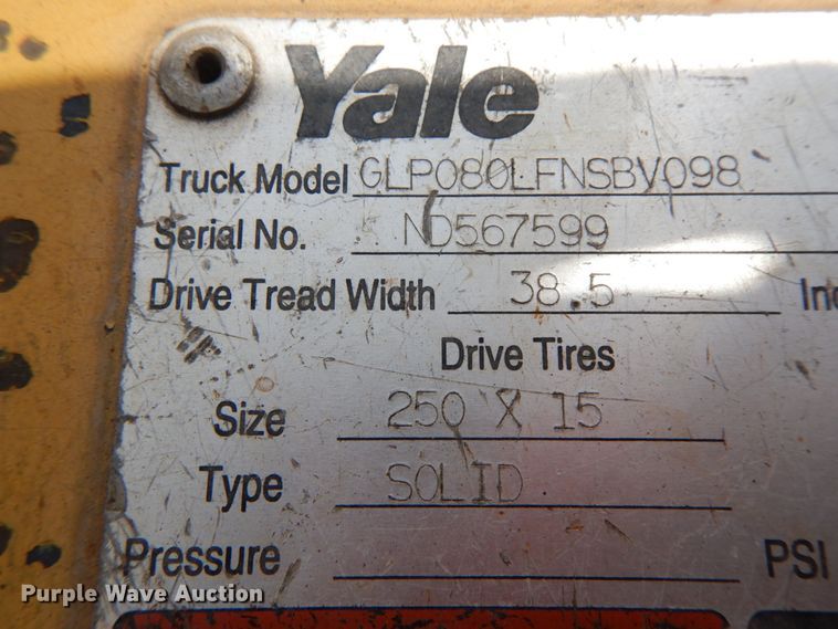 image for item IL9353 1993 Yale GLP080LFNSBY098  forklift