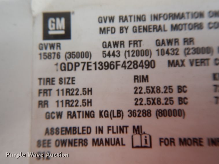 image for item IL9356 2006 GMC C7500  Crew Cab box truck