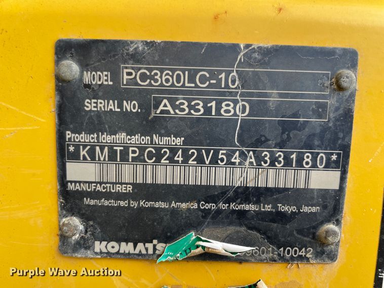 image for item IR9862 2014 Komatsu PC360LC-10  excavator