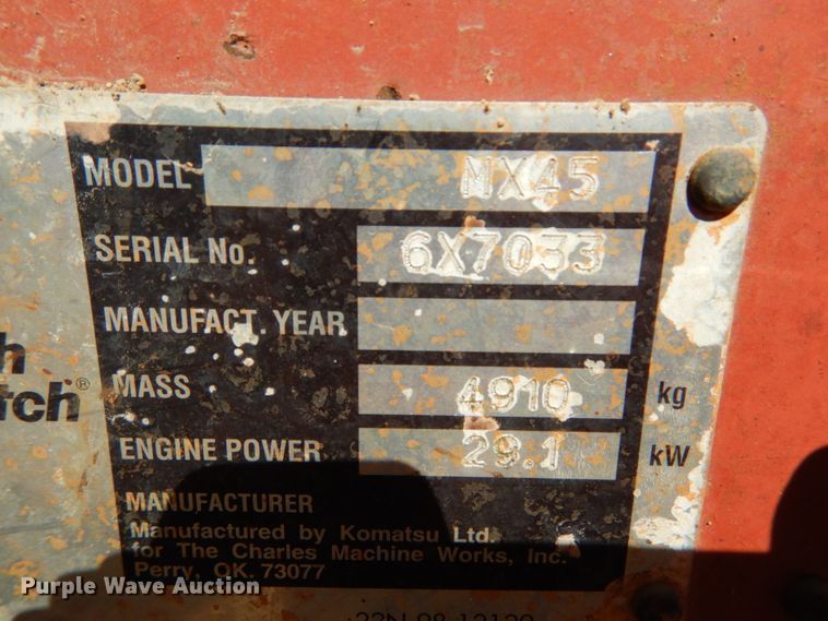 image for item IY9717 2003 Ditch Witch MX45  mini excavator