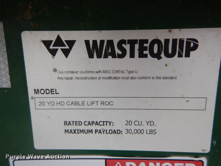 image for item IY9723 Wastequip roll-off container