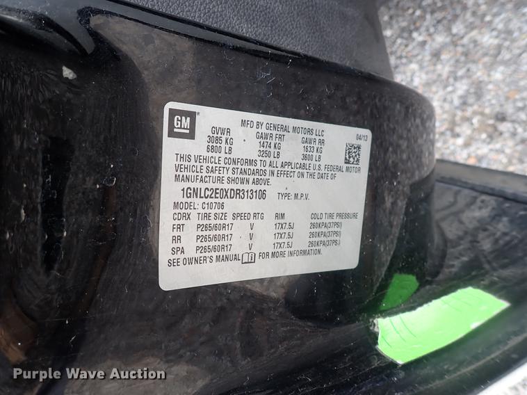 image for item DJ5567 2013 Chevrolet Tahoe Police  SUV