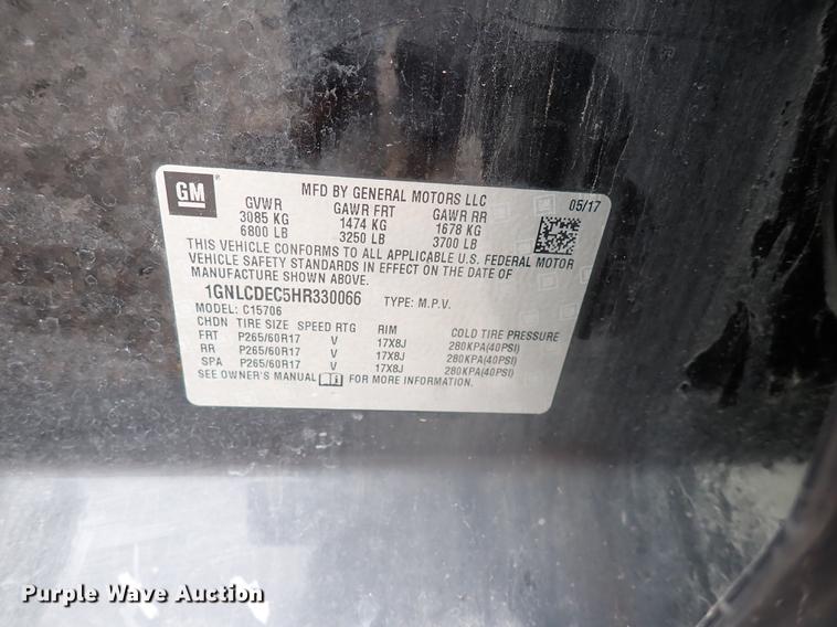 image for item DJ5586 2017 Chevrolet Tahoe Police  SUV