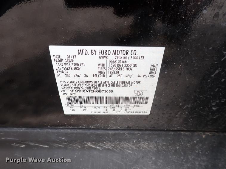 image for item DJ5592 2017 Ford Explorer Police Interceptor  SUV