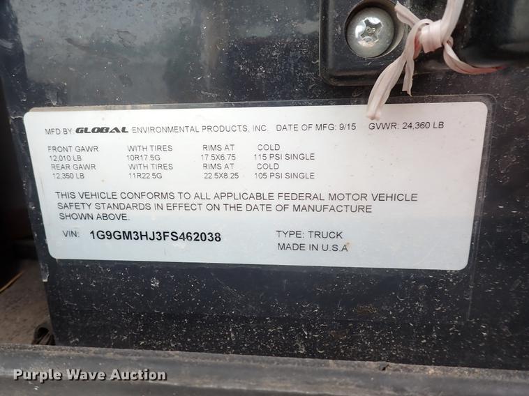 image for item DJ5601 2015 Global M3  street sweeper