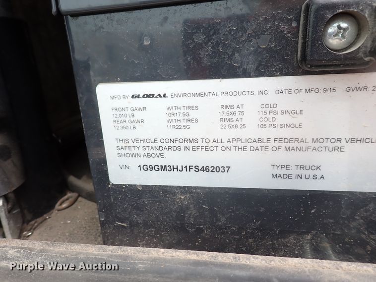 image for item DJ5602 2015 Global M3  street sweeper