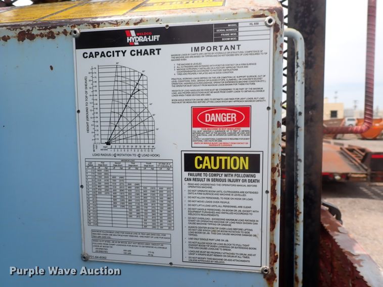 image for item DJ5604 1996 Ford F800  crane truck