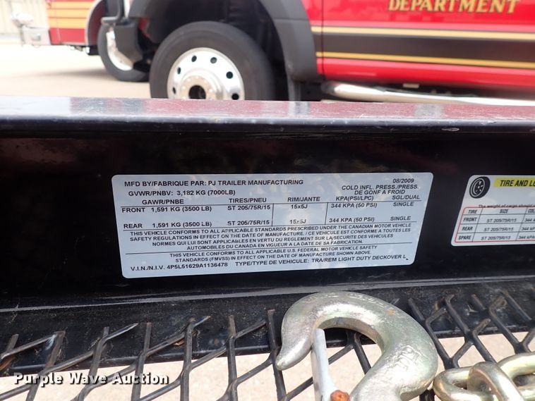 image for item DJ5621 2010 PJ  utility trailer