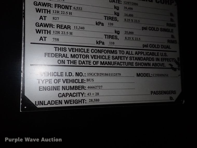 image for item DJ5630 2006 Gillig Phantom C29D096N4  transit bus