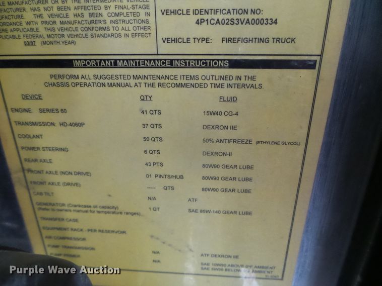 image for item DI5589 1997 Pierce  rescue vehicle