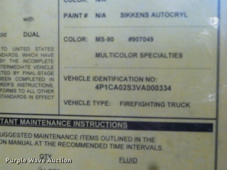 image for item DI5589 1997 Pierce  rescue vehicle