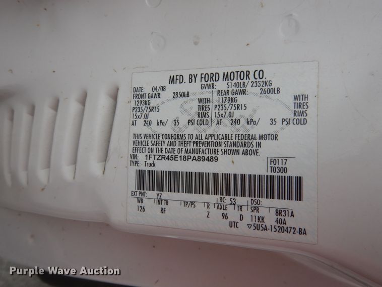 image for item DI6602 2008 Ford Ranger  SuperCab pickup truck