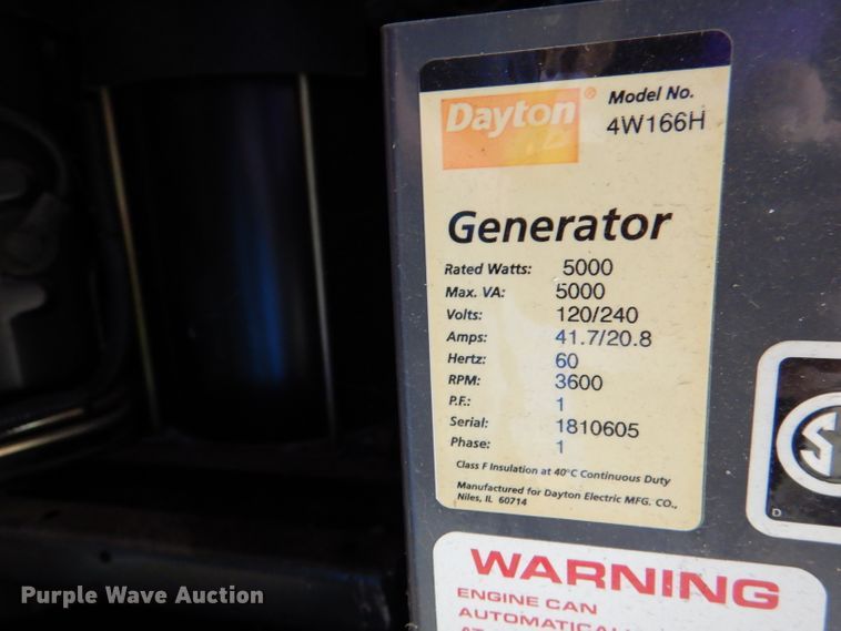 image for item DL8083 Dayton 4W166H  generator